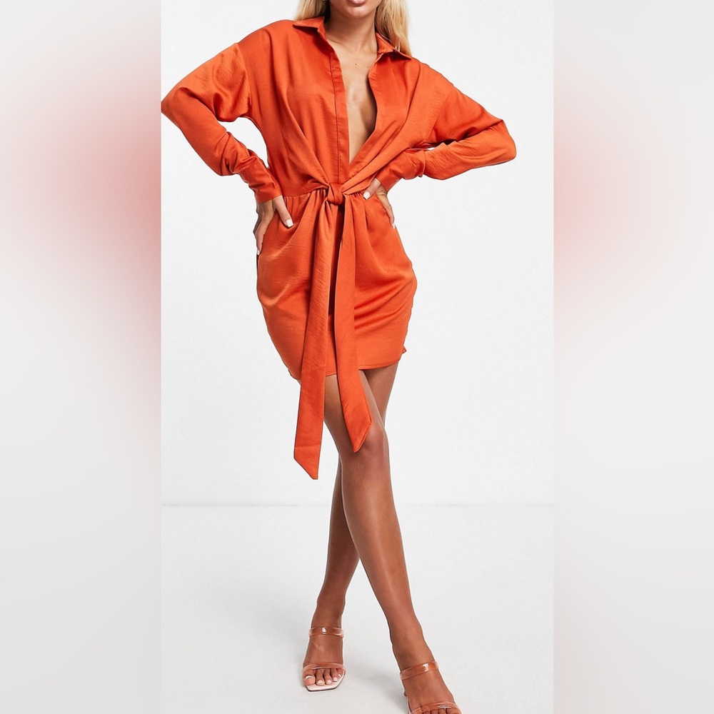 ASOS Styles knot front satin dress